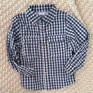 Classic Navy Checkered Kids Button-Down Shirt